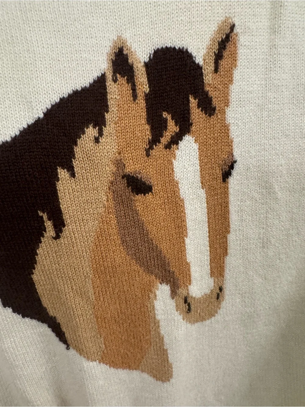 Janie and Jack 7 Equestrian Horse Sweater with houndstooth leggings
